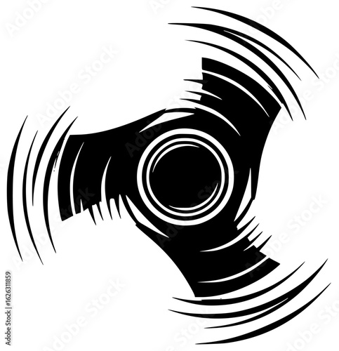 Spinner rotates and spins with twirls flips turns swirls dances revolves circles constantly moving quickly around