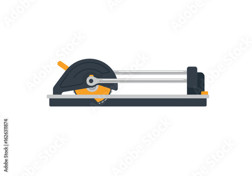 A construction saw waits to be used on a new project