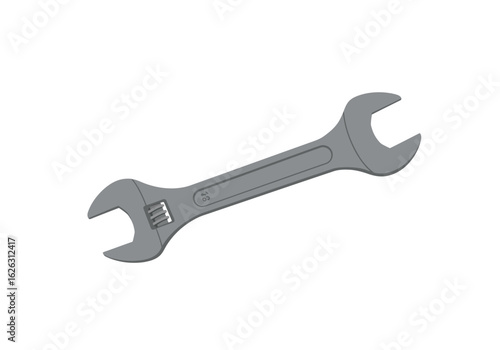 Sleek gray wrench angled tool ready for work showcasing mechanics with 18 marking on handle