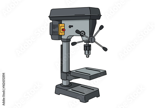 Drill press stand grey metal workshop tool