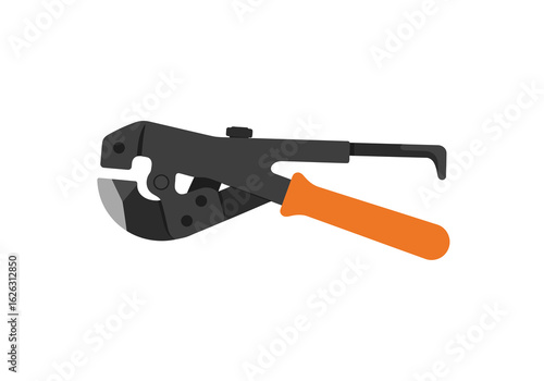 Crimping Pliers Orangehandled cutter black leverage arm metal jaws pressing  splicing wires