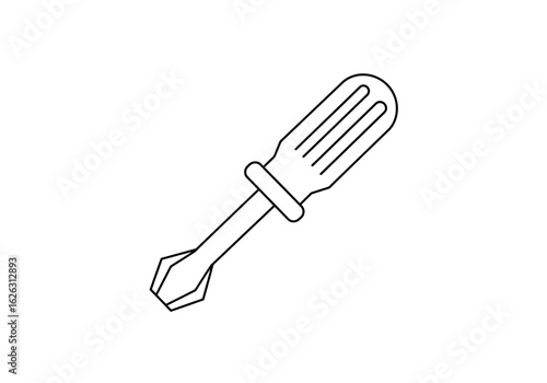 Tool Time Sleek screwdriver with grooved grip  chiseled end ready for DIY tasks