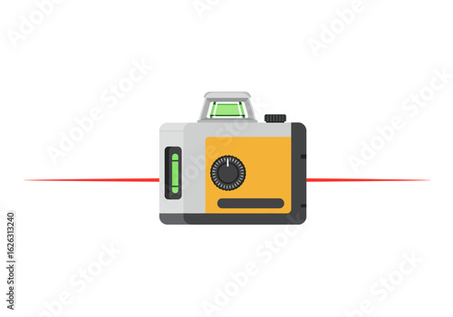 Laser precision A construction level projects a vivid red line for accurate alignment