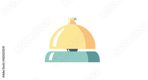 Minimalist Service Bell Icon in Soft Pastel Colors
