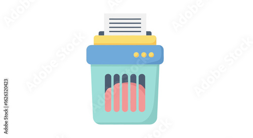 Document Shredder Flat Icon Vector
