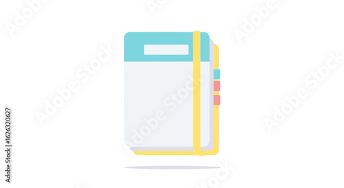 Flat Vector of a Pastel Tabbed Notebook Organizer
