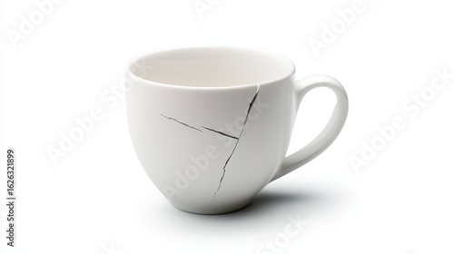 The silent story of cracked white cup study in fragility and imperfection