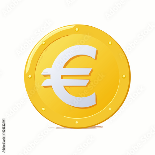 Euro, monnaie cerclé de jaune