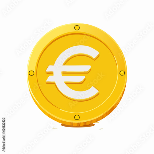 Euro, monnaie cerclé de jaune
