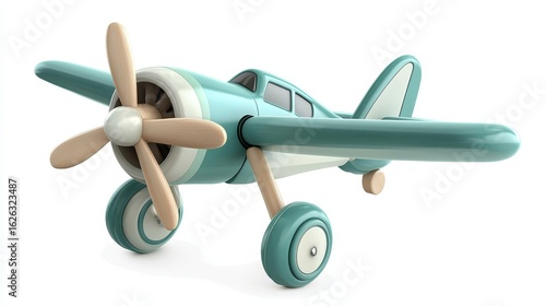 Toy airplane with wheels ready for takeoff colorful childhood dream
