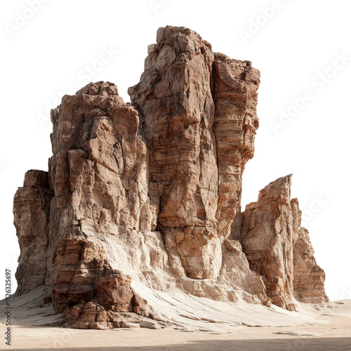 desert rock formations with road in 3d rendering
