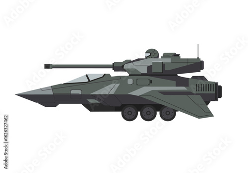 Sleek tankplane hybrid with turret  pilot