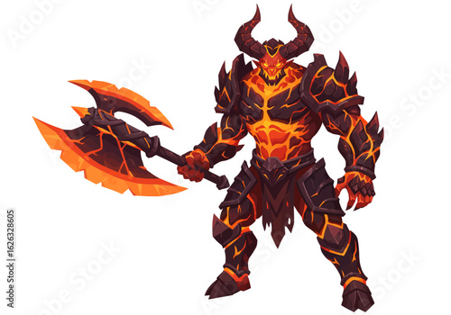 Lava Lord A fiery demonic warrior wielding a doublebladed axe