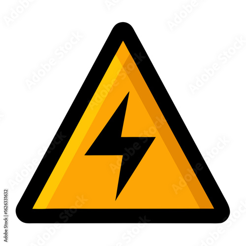 Yellow warning triangle with a black lightning bolt symbol indicating danger of electrical shock