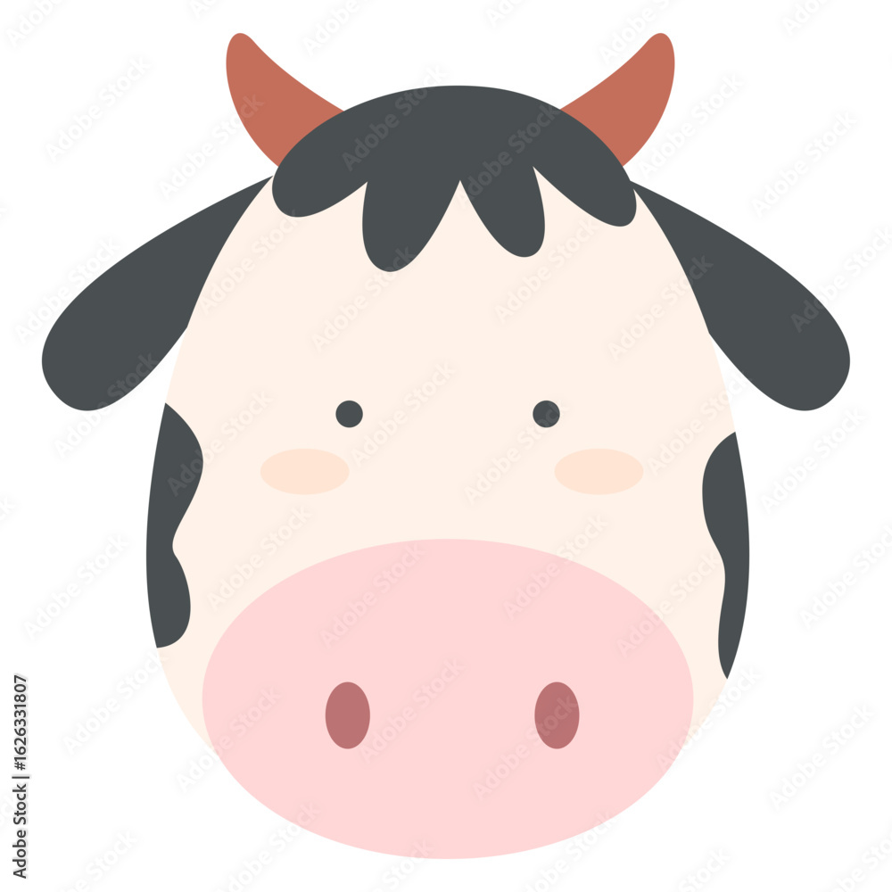 Cute Cow Face Illustration Cute Cow Face Illustration