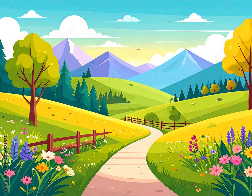 Naklejka premium Pathway to the Hills
