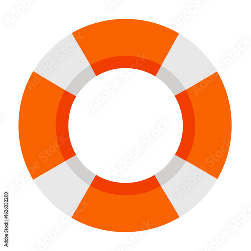 Bright orange and white life preserver ring floating on a black background symbolizing safety and rescue