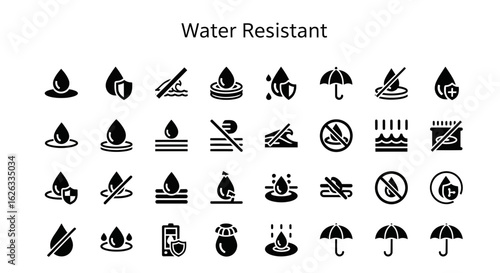 Water Resistant and Waterproof Icons