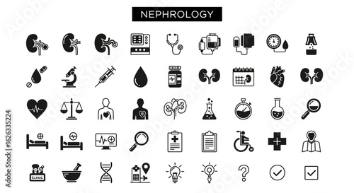 Nephrology and Kidney Health Icons