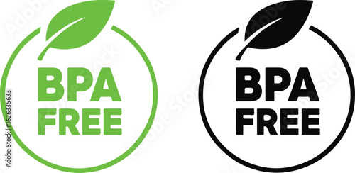BPA Free label, green and black on white background