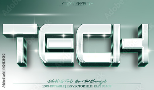 Tech Vector Text Effect Editable Alphabet Digital Internet Science Network
