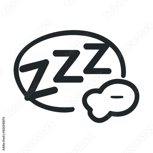 Dreaming thoughts and sleep concept with a sleeping symbol