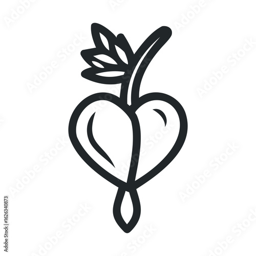 Heart shaped beet design for healthy eating and cooking concept