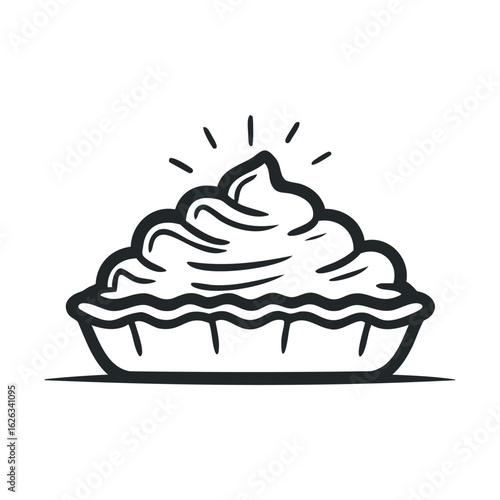 Whipped cream topping on a delicious dessert for celebrations