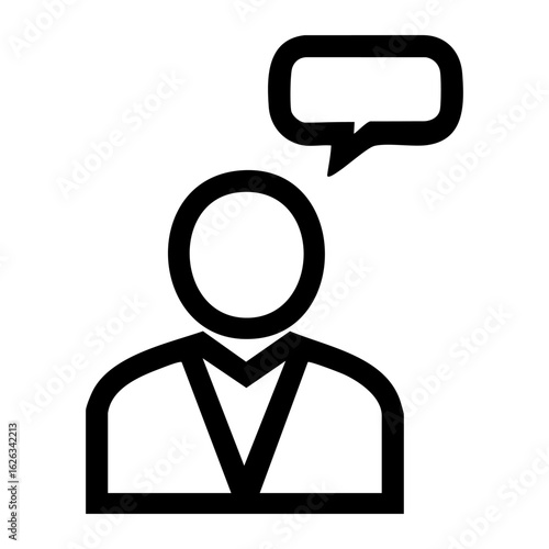 Meeting with a speaker giving a presentation on leadership skills during a corporate conference