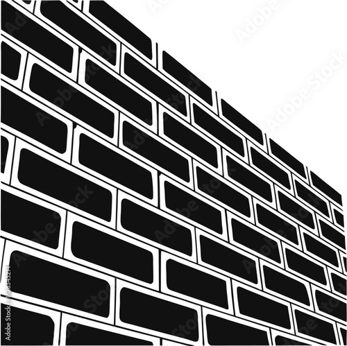 Vector illustration of a red brick wall with a hole revealing a solid brick texture and building structure