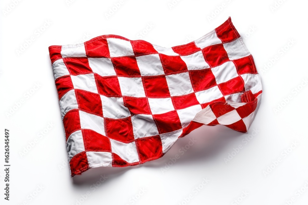 Fototapeta premium Checkered Flag Red and White Waving