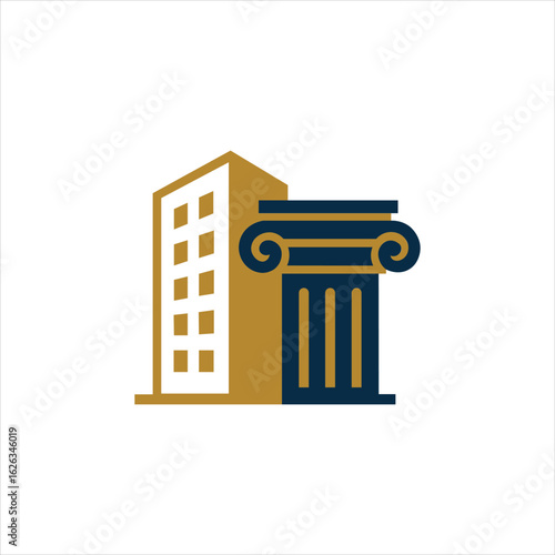 Pillar law office logo template illustration design vector
