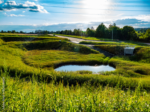 Neuerbautes Rückhaltebecken gegen Hochwasser