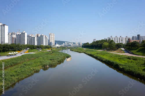 Anyangcheon Stream in Gyeonggi-do, South Korea.
