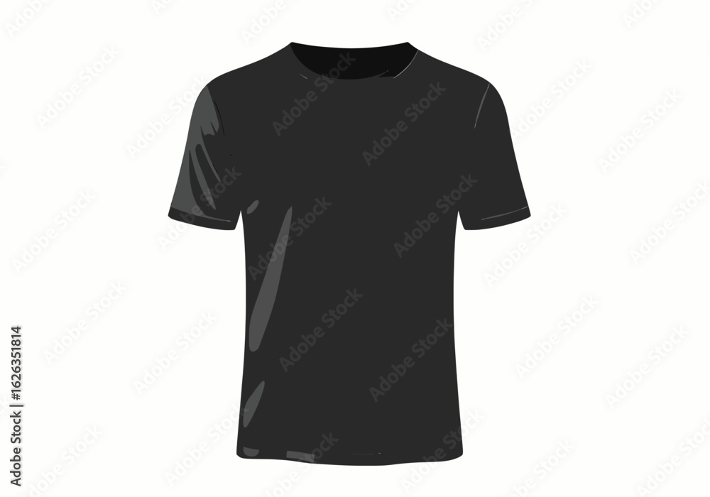 Realistic Folded Black T-Shirt Flat Vector Design Realistic Folded Black T-Shirt Flat Vector Design
