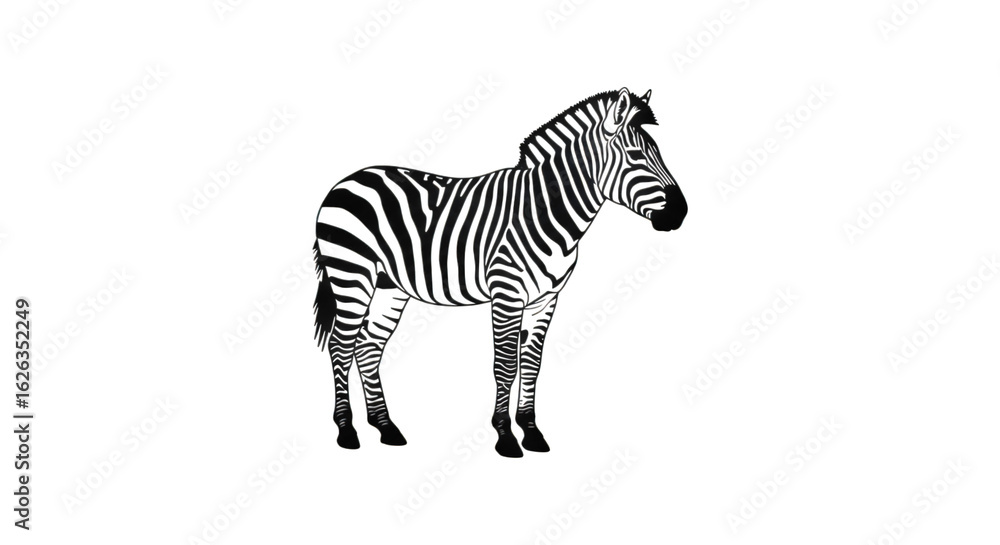 Fototapeta premium Striking Monochrome Zebra Silhouette Gleaming with Light Effects Against a Black Background