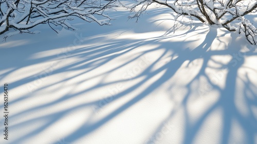 Wallpaper Mural Shadows of Trees on Freshly Fallen Snow in Winter Landscape Torontodigital.ca