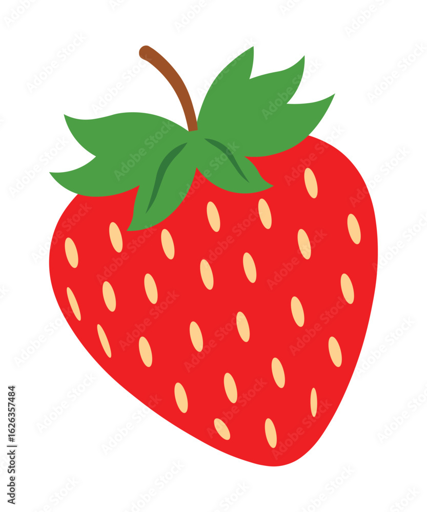 Obraz premium Strawberry Vector Illustration Fresh Fruit Design with Sweet Berry and Natural Food Element