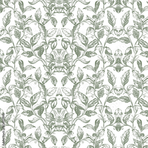 Seamless, floral and ornamental pattern