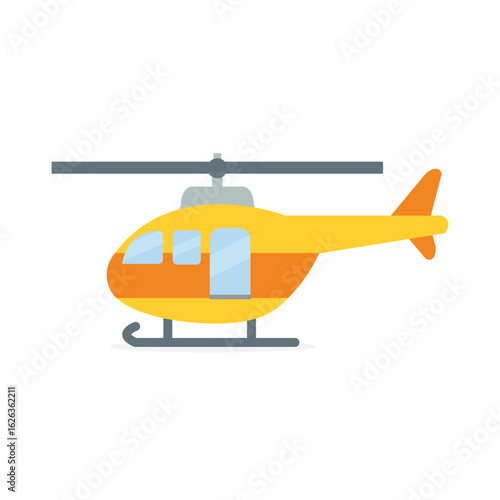 Yellow and Orange Helicopter Illustration