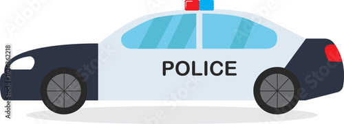 Police Car Illustration Side View of Patrol Vehicle