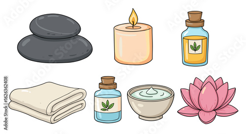 Spa Day Essential Elements Illustration