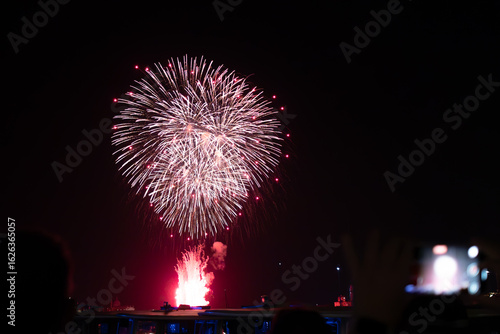 A photo of a firework in the sky