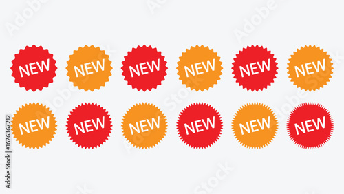 Deal label and offer tag icon set, sale sticker badge pack. Red starburst promo tags, sunburst discount labels, vector retail icons with price badge symbols.