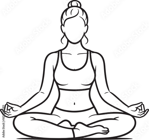 silhouette of a woman meditating