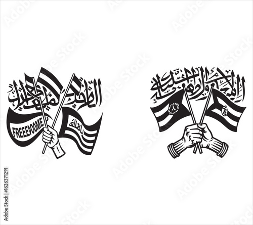 Symbolic Black and White Vectors of Political Statements and Ideological Representations for Graphic Design Elements