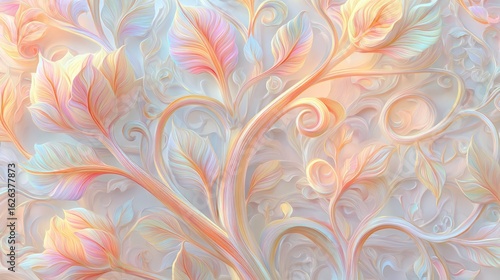 Pastel floral embossed pattern