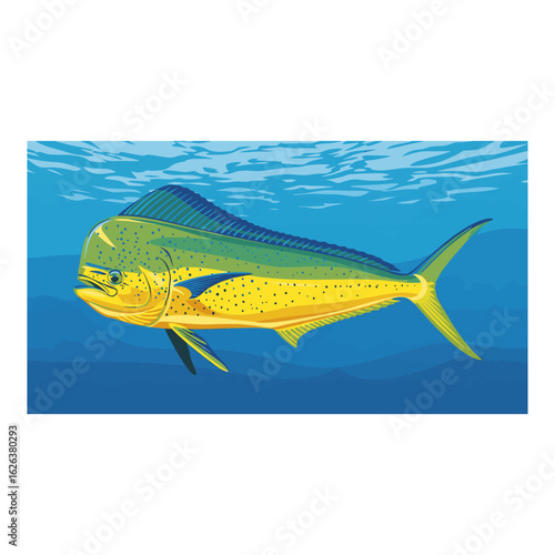 mahimahi dorado fishing illustration logo vector image t shirt