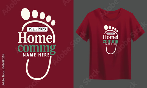 Editable Homecoming Design with Footprint Illustration Isolated from the Background and Customable for Printing