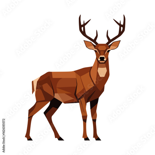 Majestic moose illustration showing a wild animal against a white background, an animal illustration featuring beautiful antlers, ideal for wildlife conservation.